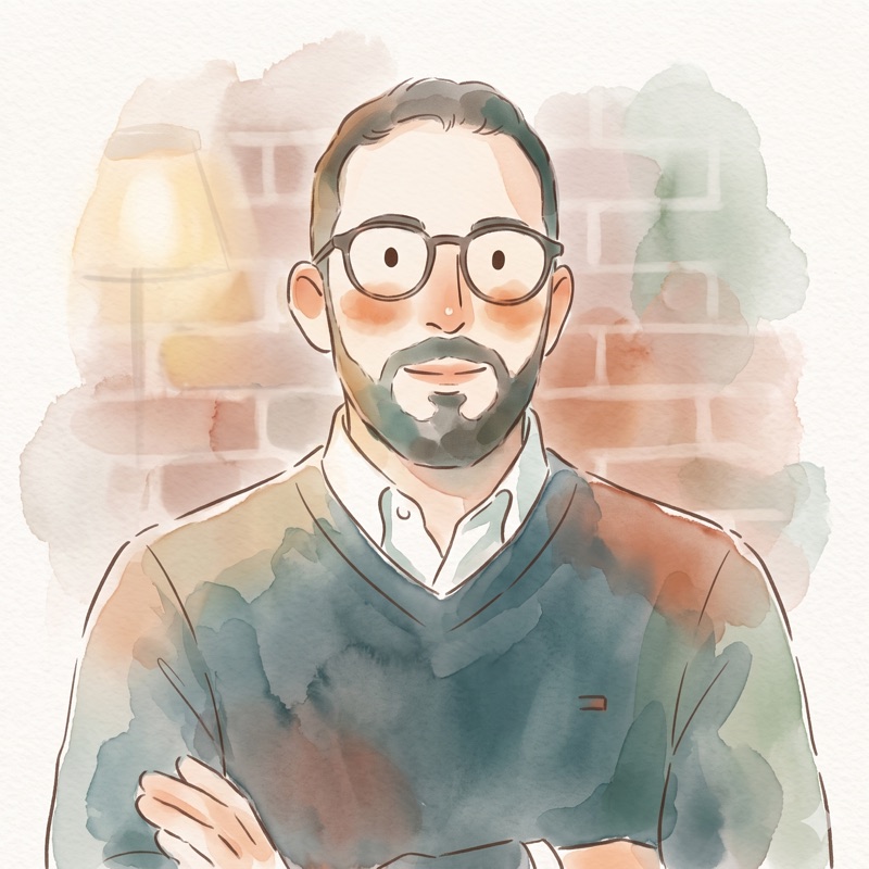 Watercolor portrait of Ehsan Gazar